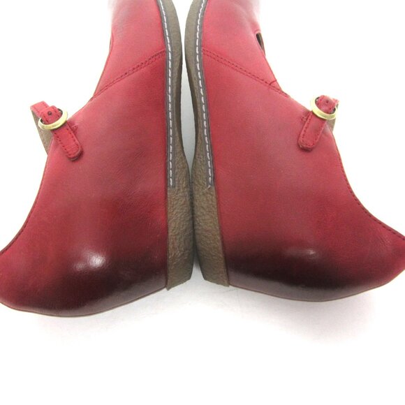Dansko Loralie 37 US 6.5 7 Burnished Red Leather Hidden Wedge Mary Jane VGUC - Picture 12 of 16